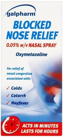Galpharm Blocked Nose Relief 0.05% w/v Nasal Spray – 15ml | 6 Packs